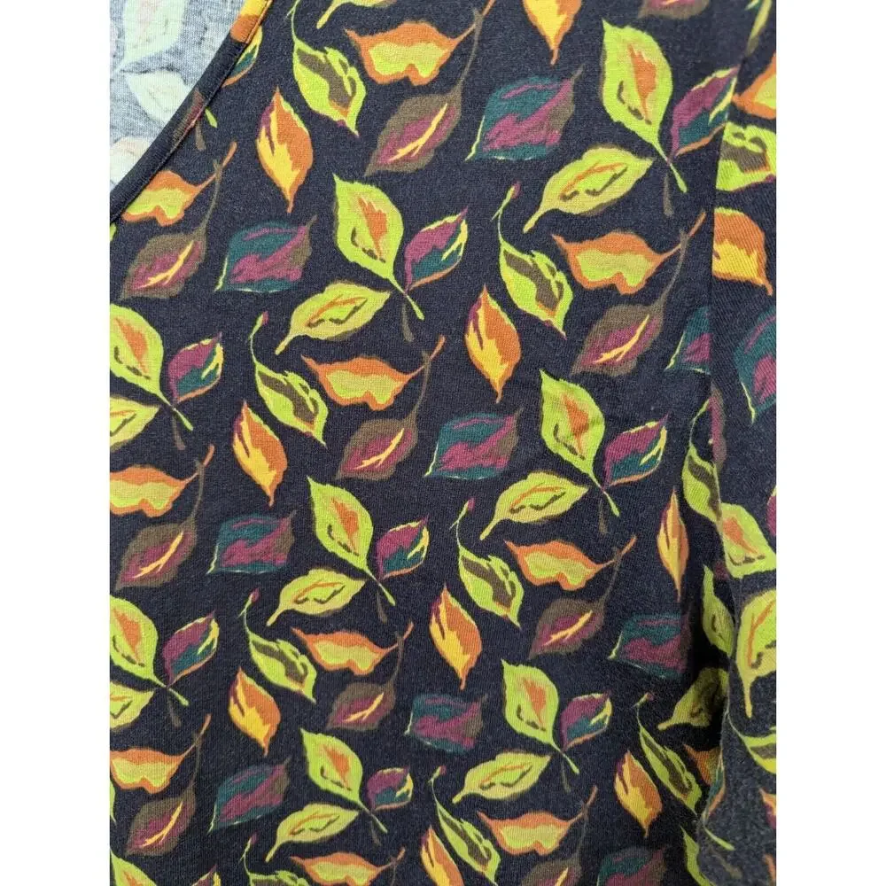 Ulla Popken Tunic Dress Womens 20/22 Pockets Leaf Print Empire Knit A Line
